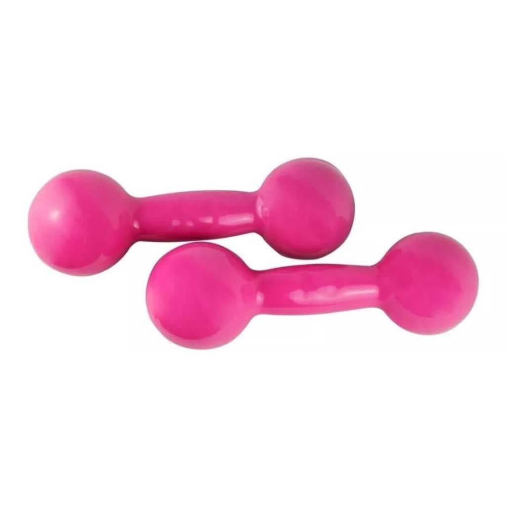 Halter Rosa Revestido 1kg P/ Fisio Treino Academia