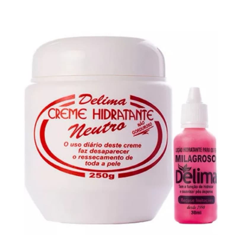 kit Creme Hidratante Delima + Loção Hidratante Milagroso