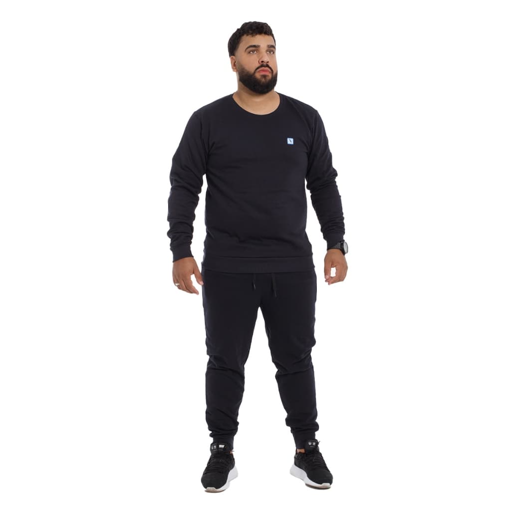 Conjunto Blusa de Moletom Liso Flanelada + Calça de Moletom Flanelada Slim Fit Original - TEUCATI