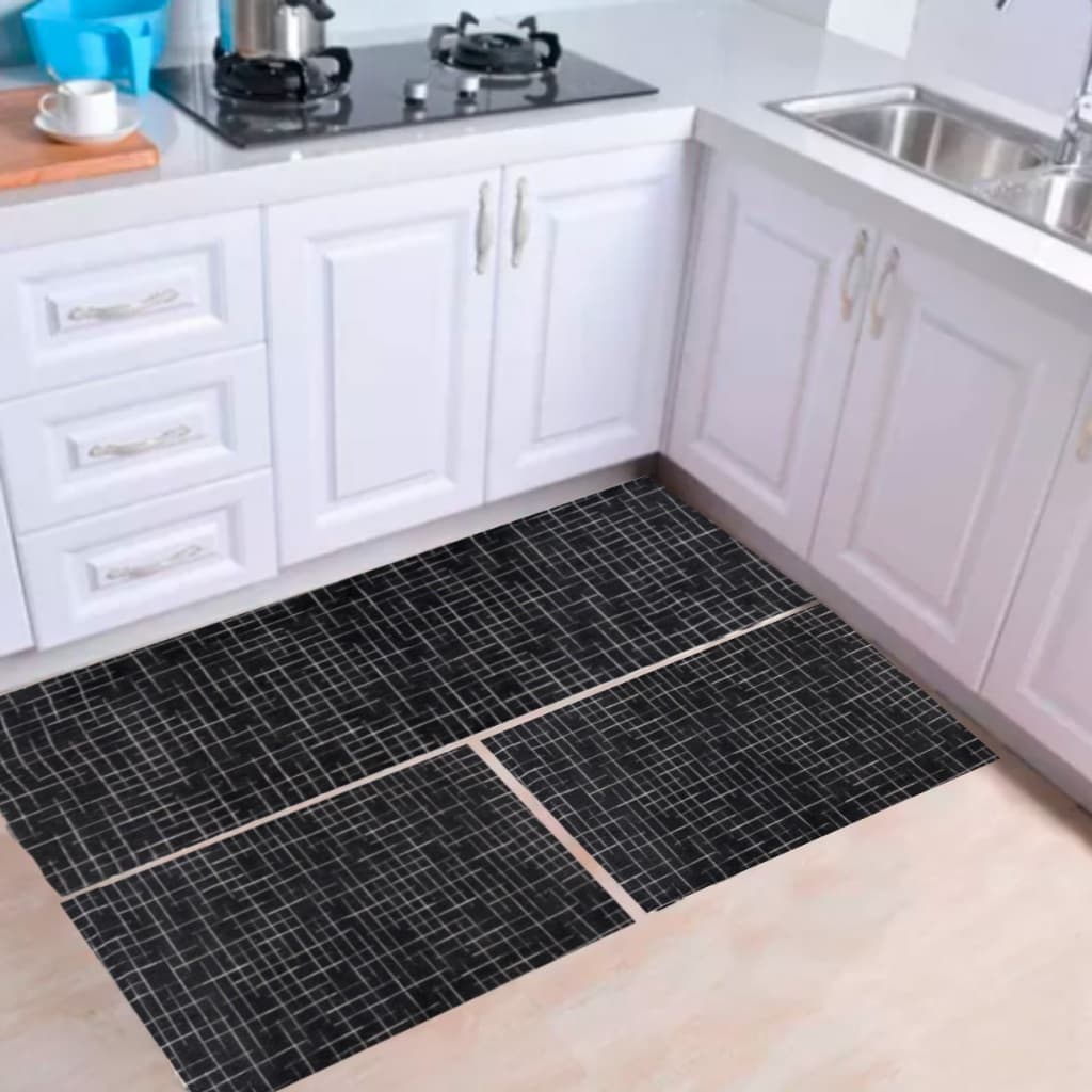 Tapete Capacho e Passadeira Emborrachada Antiderrapante Cozinha - Sala - Banheiro - Jogo Tapete 65x45cm Porta capacho e Passadeira 45x135cm - Varias Estampas