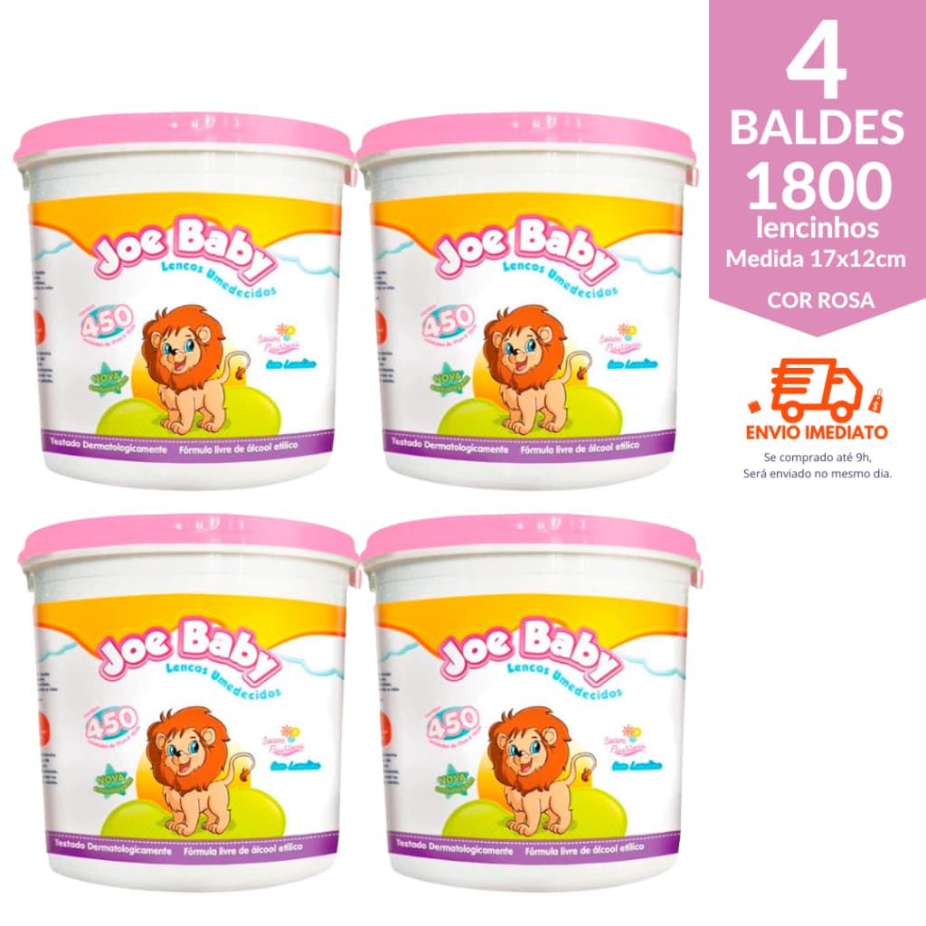 Lenços lencinhos umedecidos balde c/450 unid  - Joe Baby