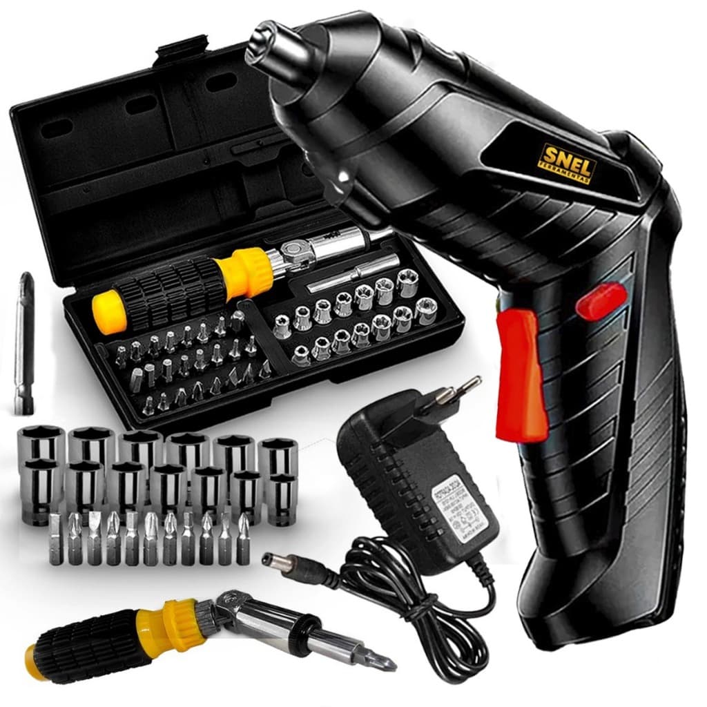 Parafusadeira Elétrica 4.8v C/ Kit Ferramentas Jogo Chave Catraca