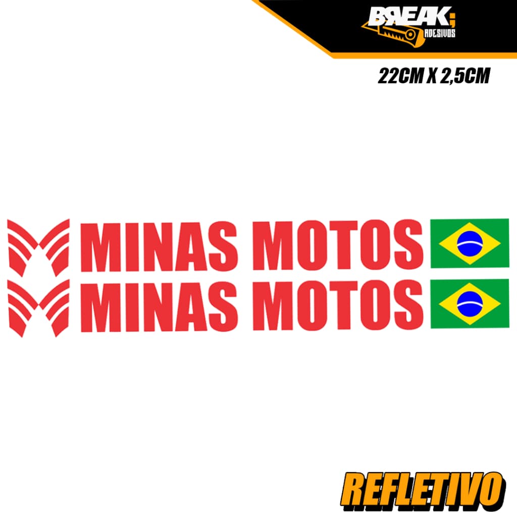 Adesivo Minas Motos REFLETIVO em Recorte Moto | Kit 2un