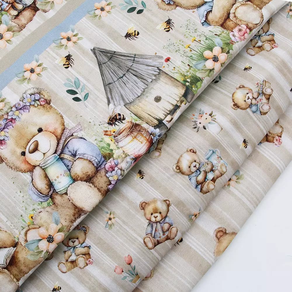Tecido Patchwork Digital Eva e Eva Coleção Teddy Bear
