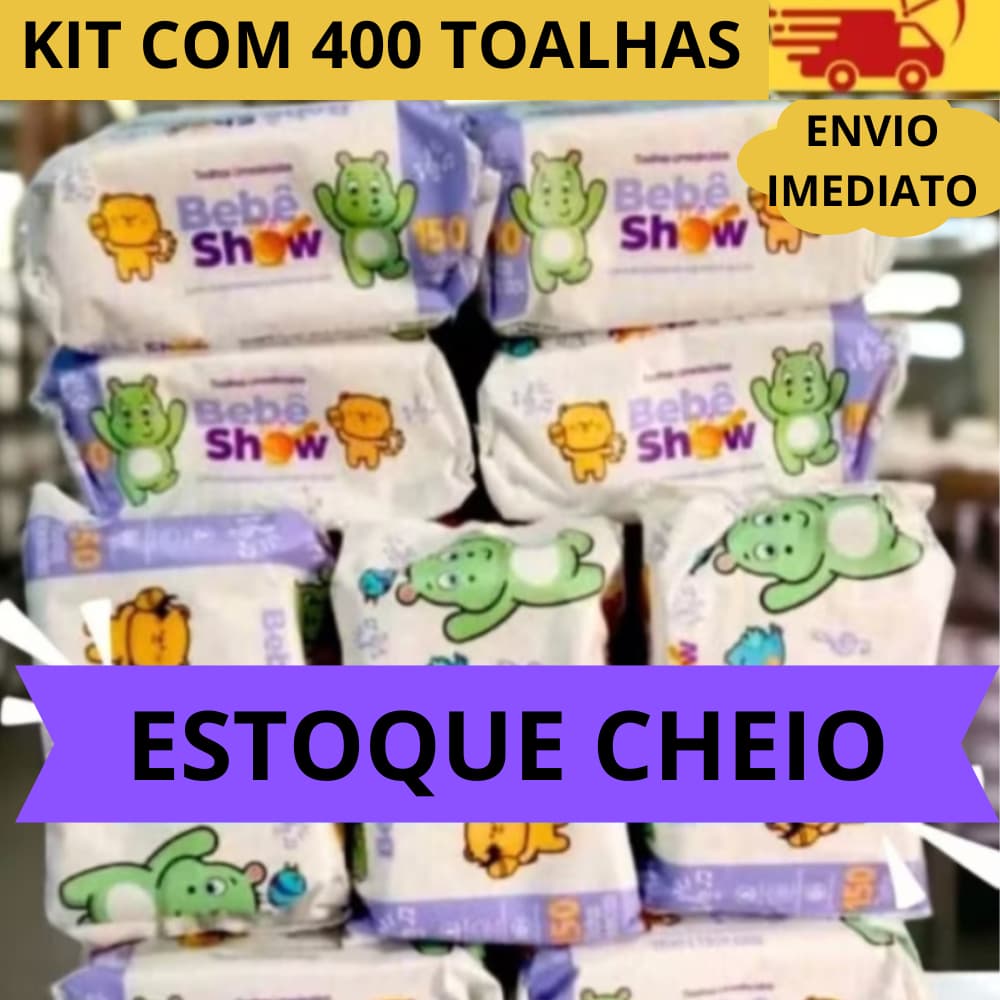 400 Unidades Lencinhos Bebe Toalha Umedecido - Bebê Show Barato