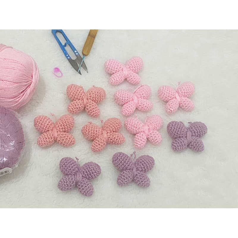 kit 5 borboletas amigurumi crochê
