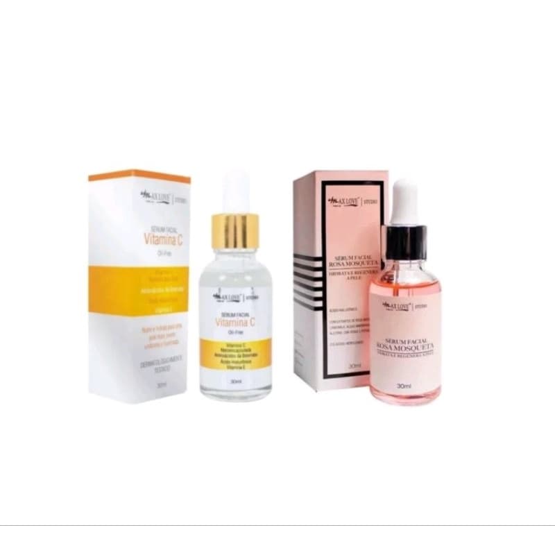 Serum Facial Vitamina C + Rosa Mosqueta  Max Love Manchas Anti Idade  embalagem preta essa incolor nao vem mais