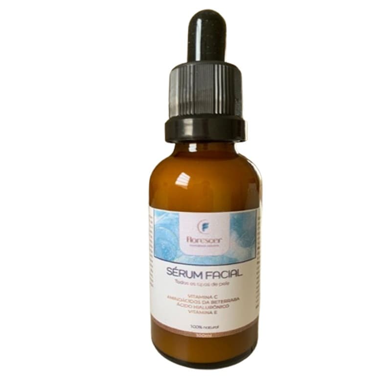 Sérum Facial Vitamina C, Vitamina E, Ácido Hialurônico Extrato de Pepino e de Chá Verde