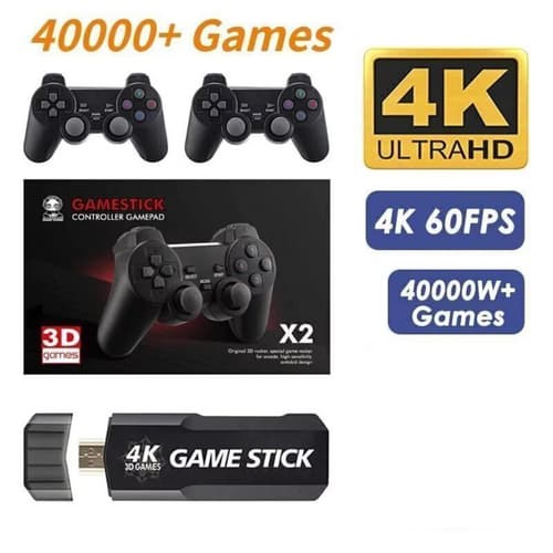 Vídeo Game Stick GD10 4k 3D 64gb e 128gb Console Emulador Retro Portátil 2 Controles Wireless