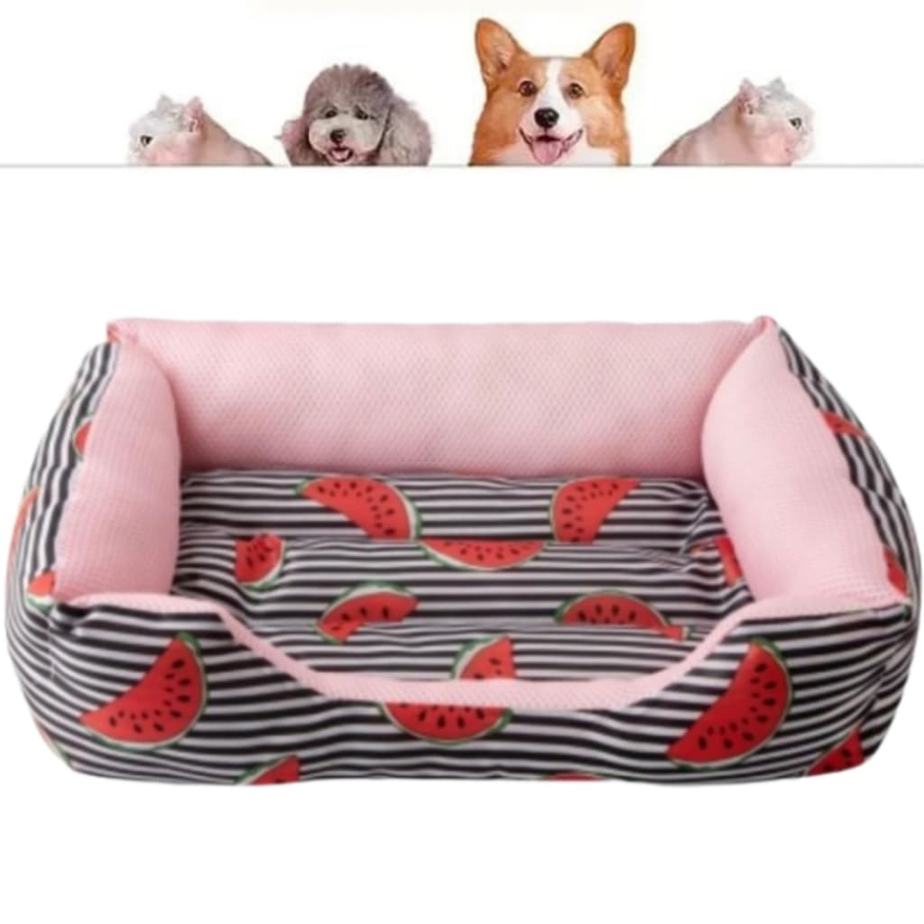 Caminha ESTAMPADA RETANGULAR BORDAS ELEVADAS CAMA PET CASA CASINHA TENDA TODA ACOLCHOADA 42/30CM P