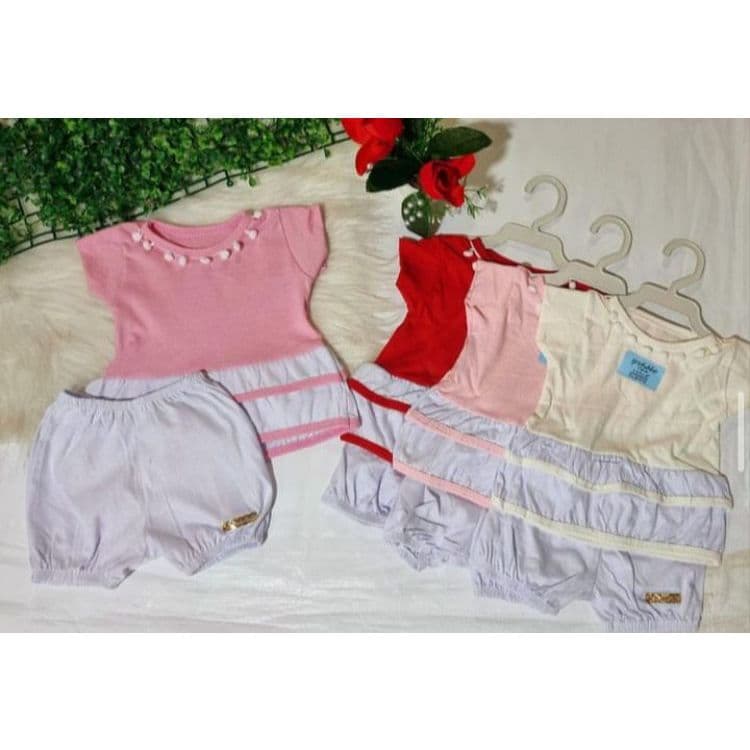 Conjunto Batinha + Short Menina Bebê Feminino Roupa de Verão Baby Feminina Bebê Menina Conjuntinho Infantil