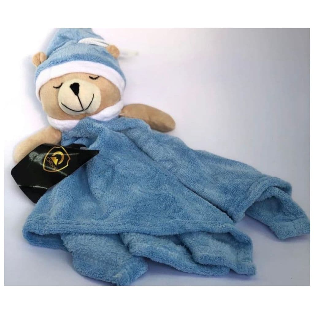 naninha pra bebê com prendedor de chupeta de ursinho com chapeu