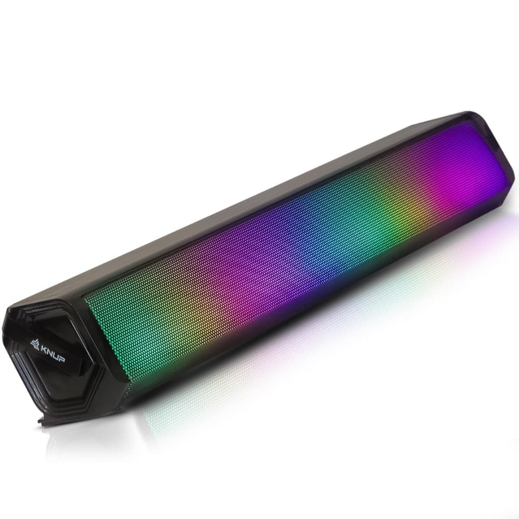 Caixa De Som Gamer Acústica Soundbar Caixinha Portátil Com Led Rgb Para Smart Tv Pc Notebook P2 Usb