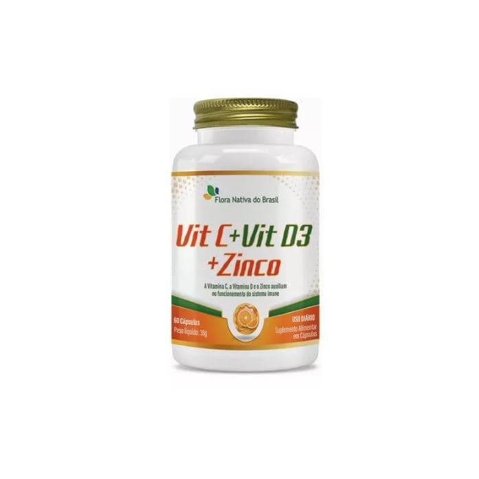 Vitamina C + Vitamina D3 E Zinco  60cápsulas - Flora Nativa