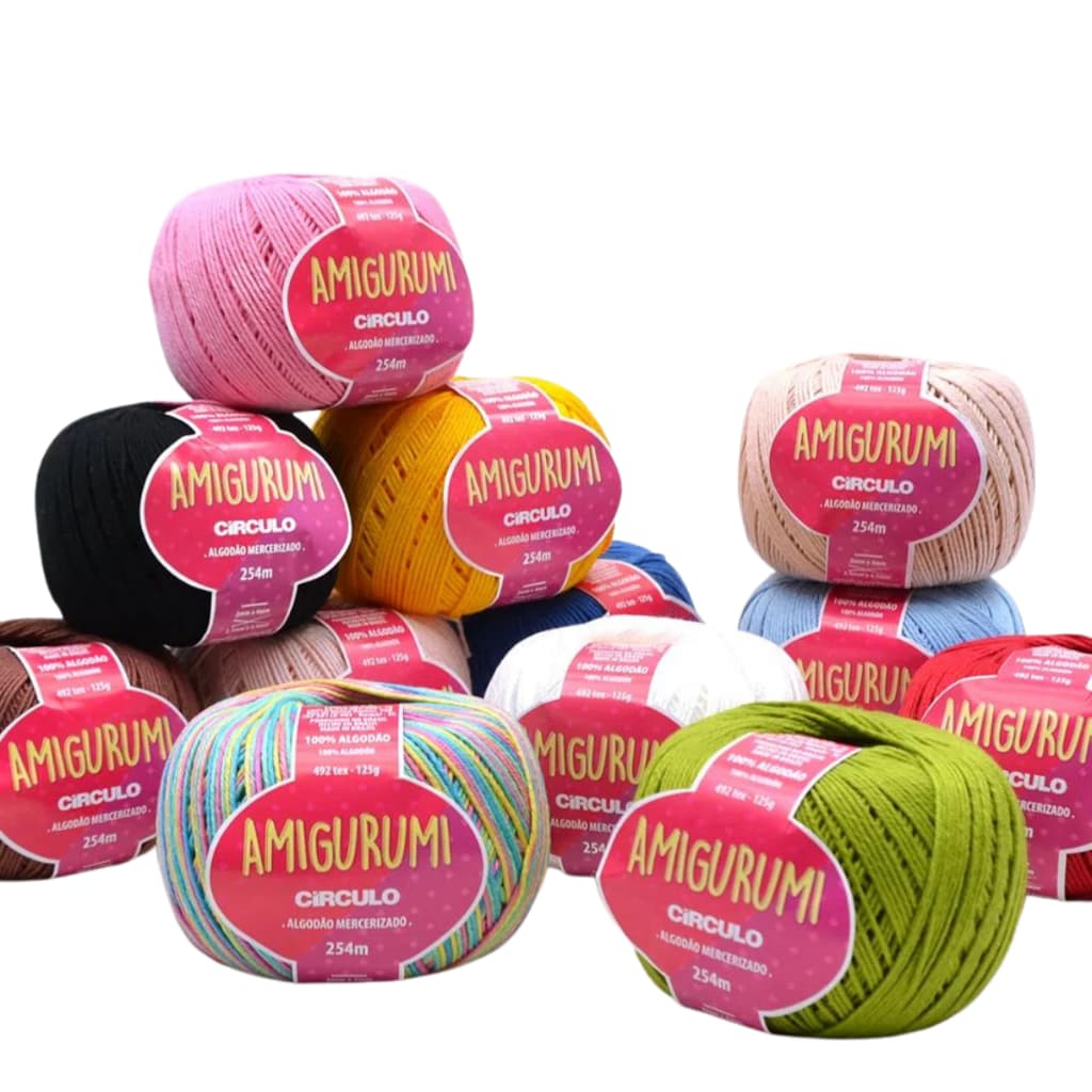 Kit Fio Amigurumi com 10 unidades - 125g - Círculo - Tricô e Crochê