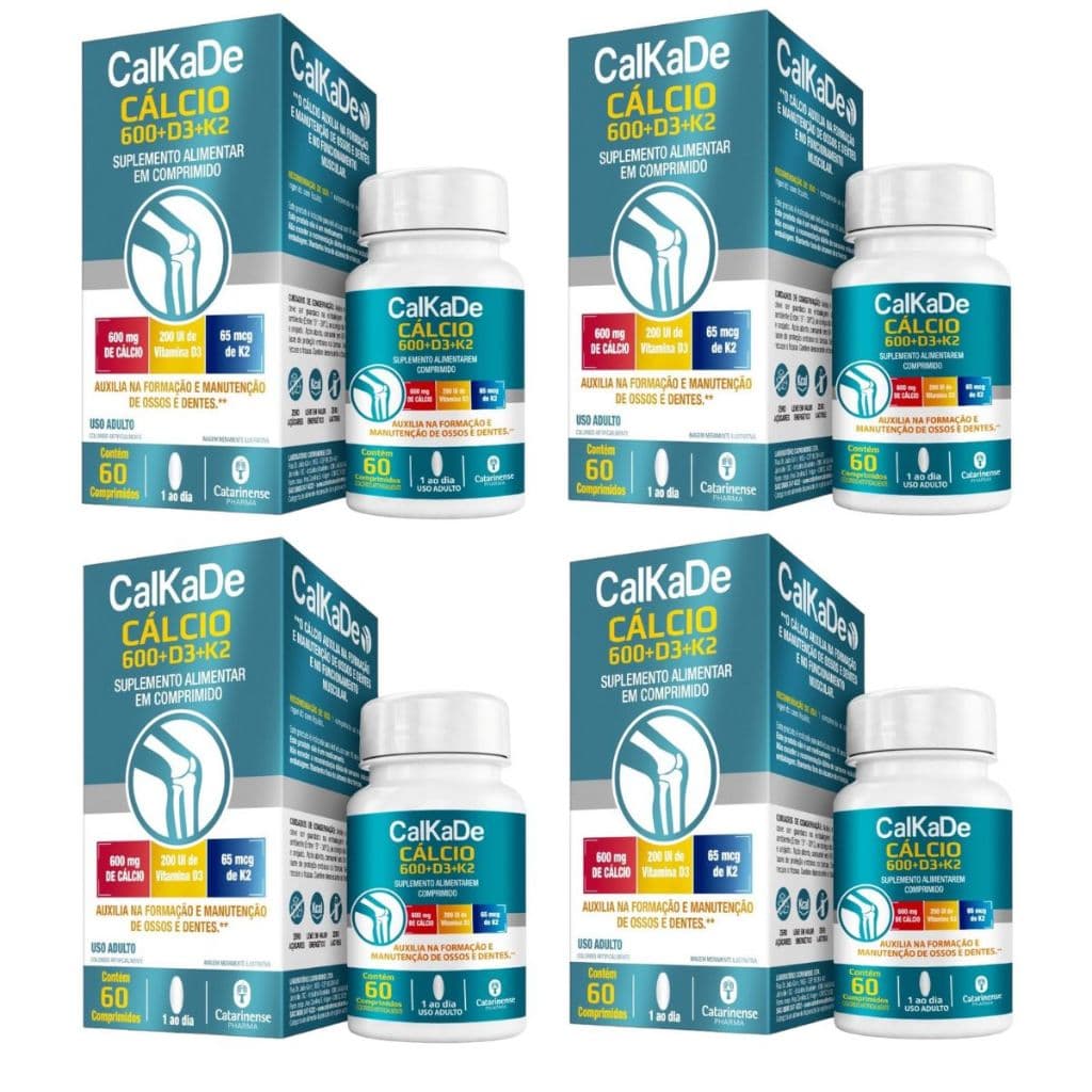 4 caixas Calkade Suplemento de cálcio vitamina D3  vitamina K2 60 capsulas