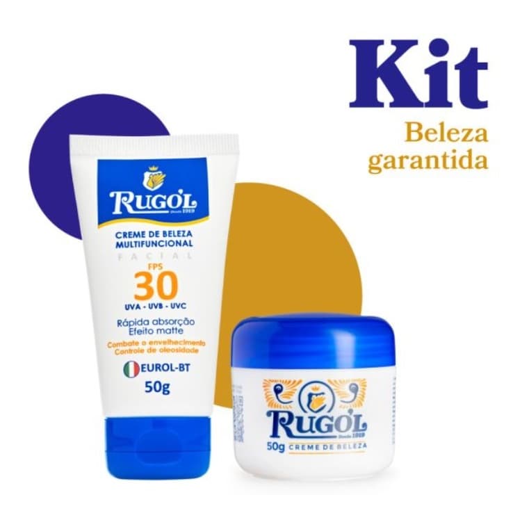 Kit - Rugol Pote ( Noite ) + Rugol Fps30 ( Dia ) 50 gramas cada ORIGINAL