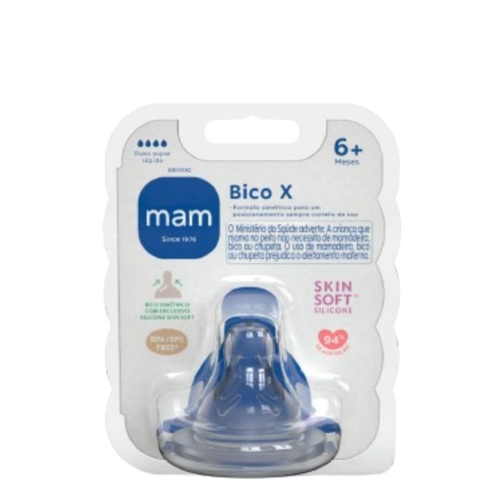 Bico Mamadeira Mam Nº X Fluxo Extra Rápido 6+meses 1 Unidade