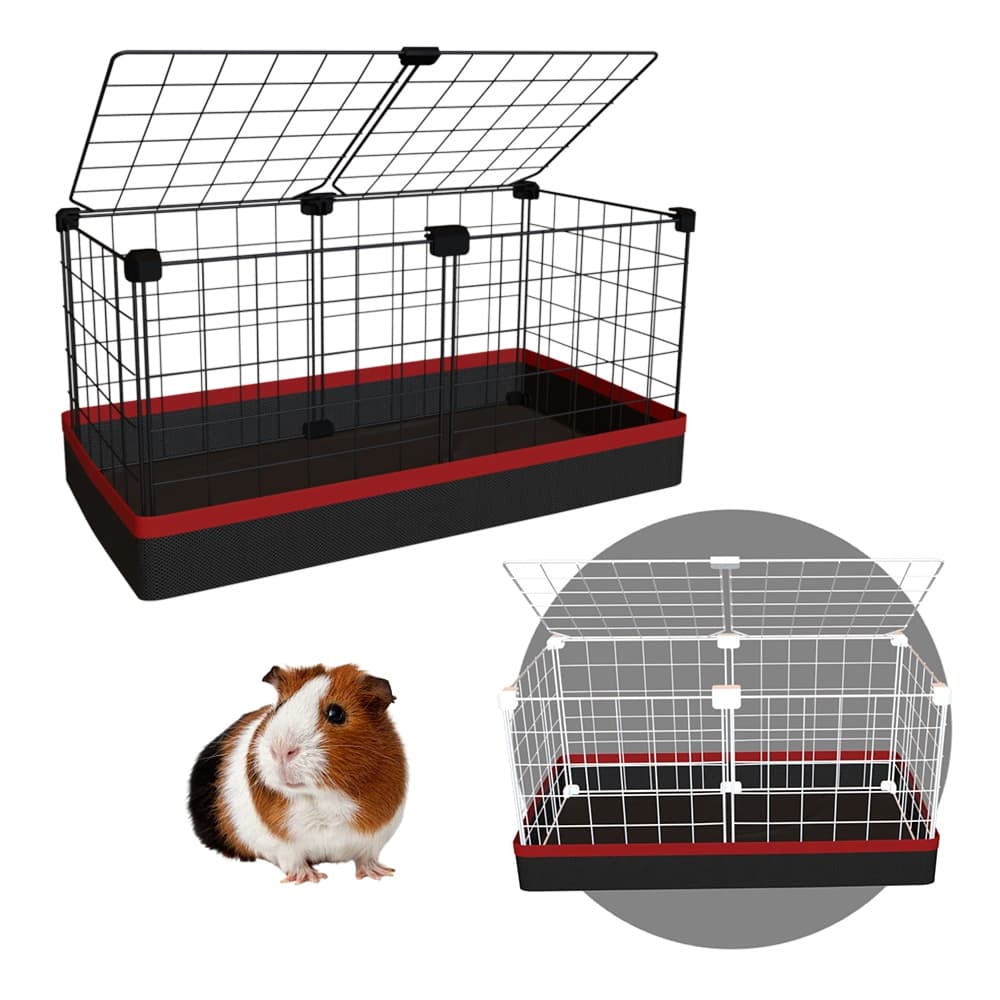 Cercado Pet Porquinho da Índia Gaiola 30x60cm Casinha Cercadinho com Tapete Higiênico Fácil Limpar