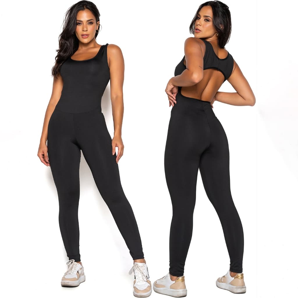 Macacão Bravaa Store Longo Feminino Fitness Suplex Academia Ginástica 063