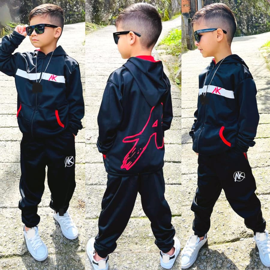 Conjunto Infantil Abrigo de Frio Masculino Inverno Juvenil Calça + Casaco Moletom 2023