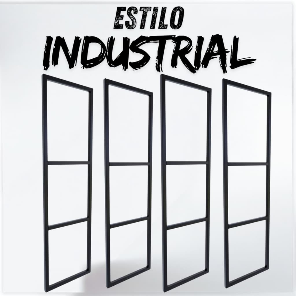 Suporte Prateleira Tripla Estilo Industrial Parede ou Teto Mônaco 4 Peças 95x29cm