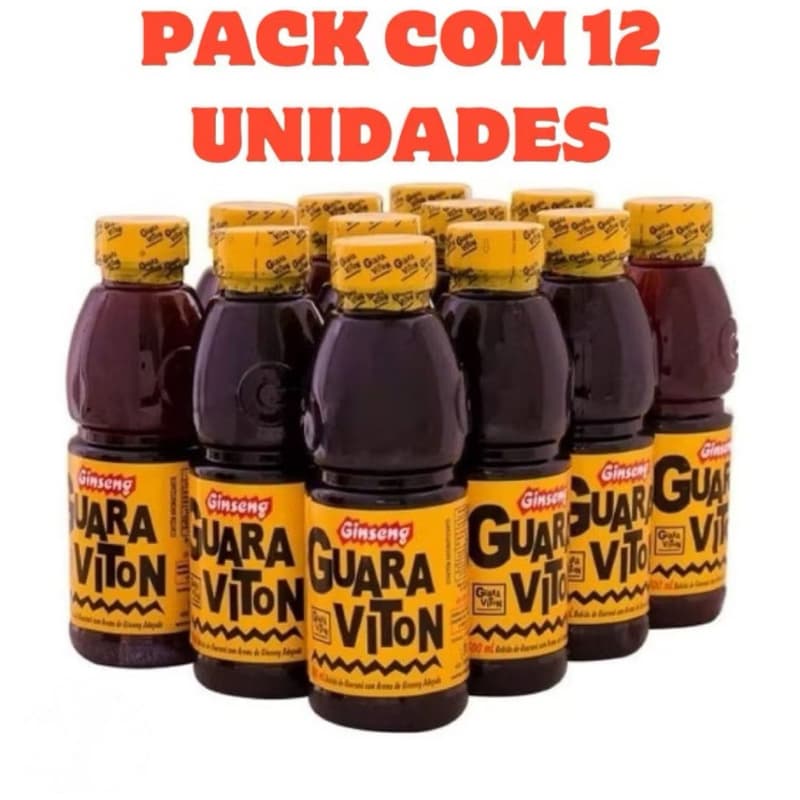 Guaraviton 12 unidades (Açaí, Catuaba,Gengibre, Ginseng). 500ml