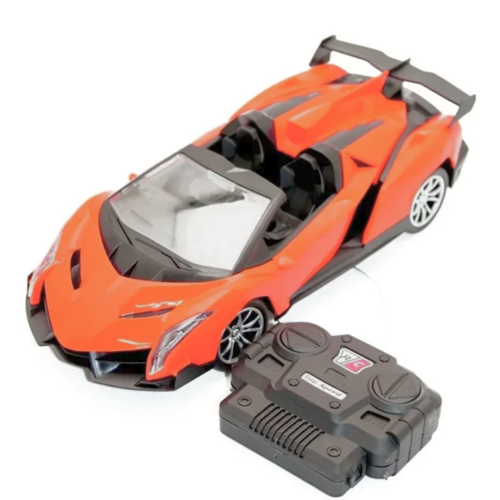 Carrinho Controle Remoto 7 Funções Conversível Acende Faróis Super GT - Art Brink  Laranja