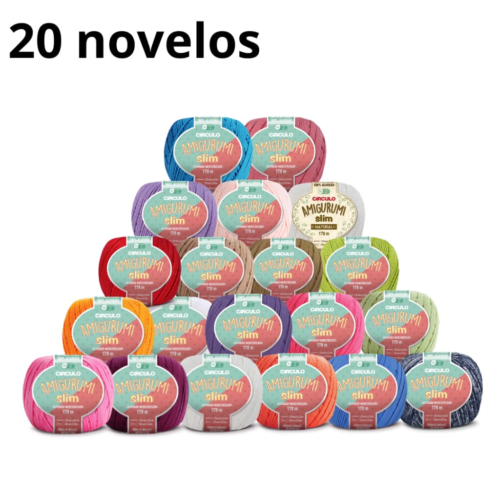 Fio Amigurumi Slim - Linha Para Crochê Círculo | Cores Novas - Kit Com 20