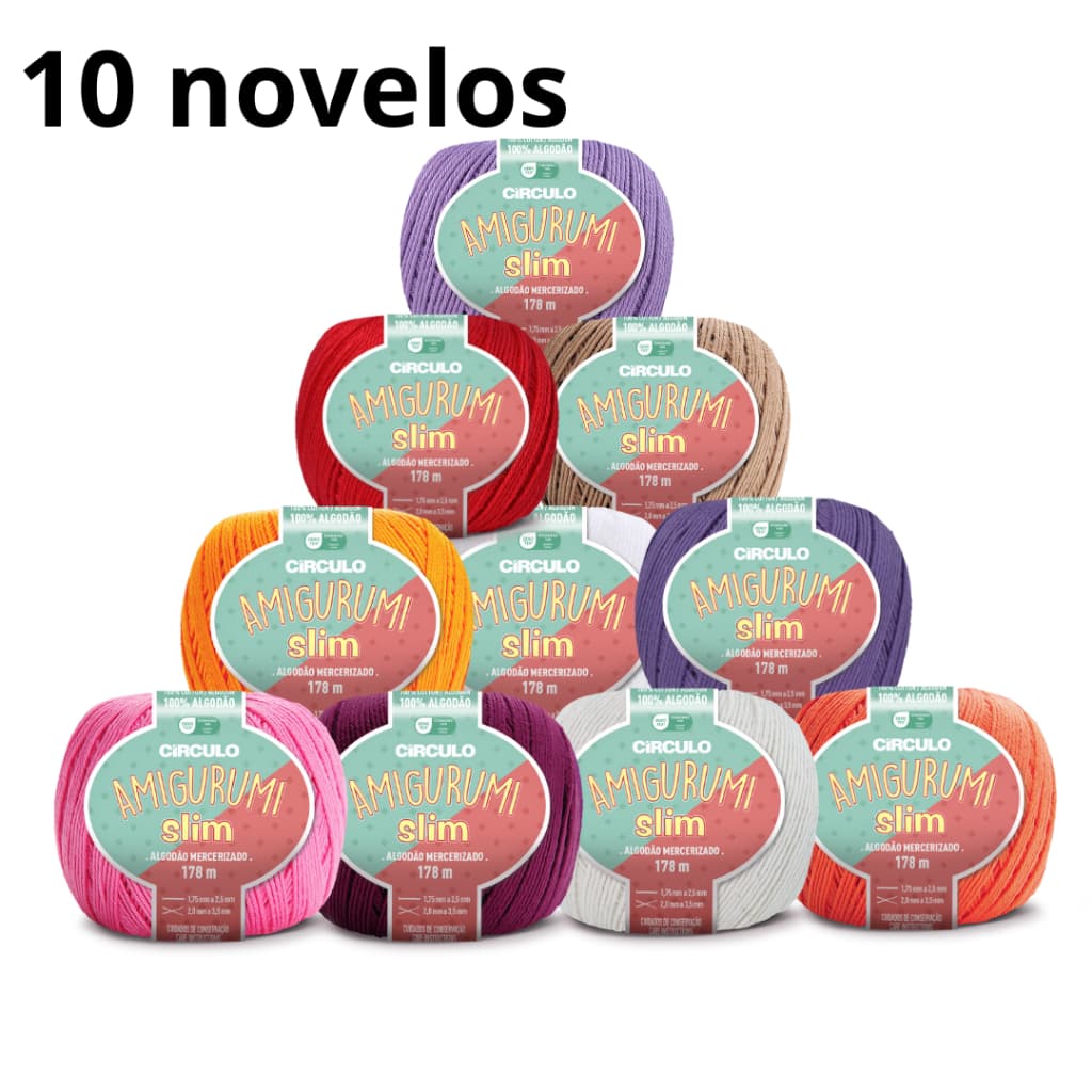 Fio Amigurumi Slim - Linha Para Crochê Círculo | Cores Novas - Kit Com 10