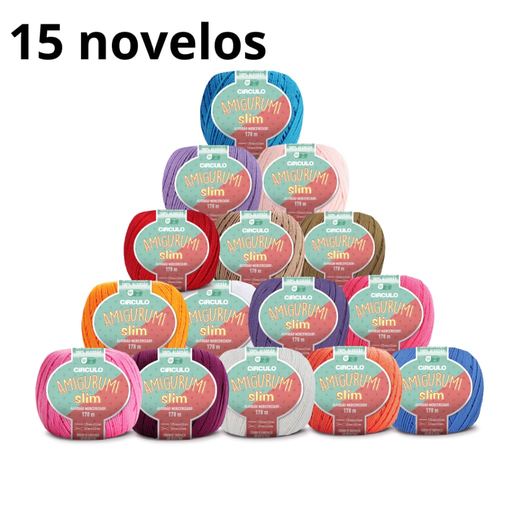 Fio Amigurumi Slim - Linha Para Crochê Círculo | Cores Novas - Kit Com 15