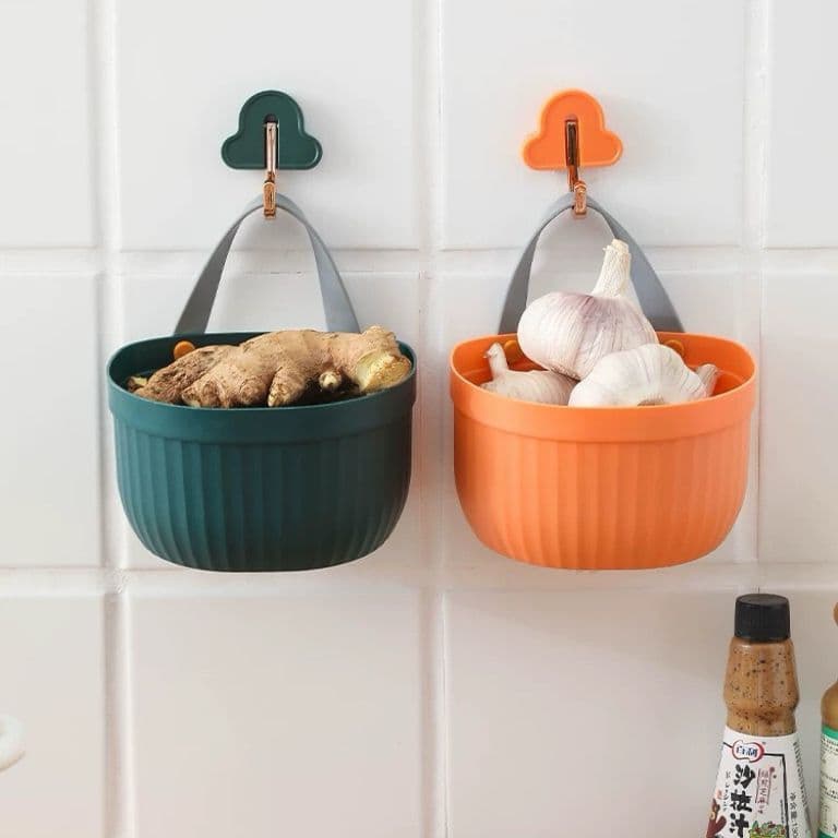 1/2/3 peças Cesta MULTIUSO Cosméticos Para Banheiro Casa Cozinha Pequenos Itens Cebola Gengibre Alho Frutas E Legumes