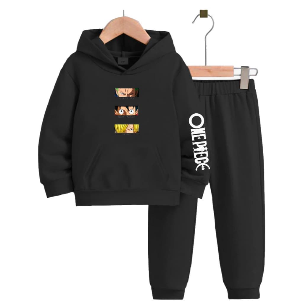 Conjunto Moletom Infantil One Piece Olhos Agasalho Estampado Peluciado