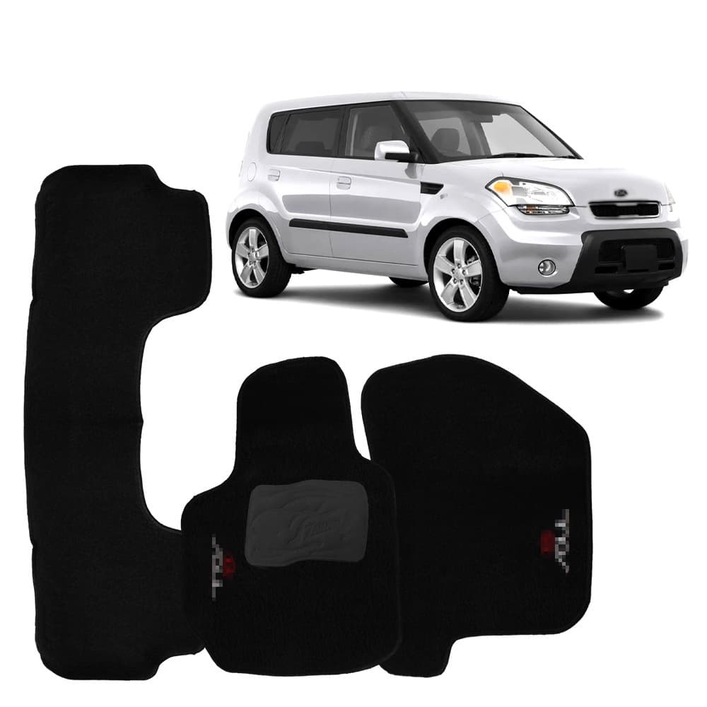 Tapete Soul 2010 a 2019 Carpete Automotivo Preto 3 Peças
