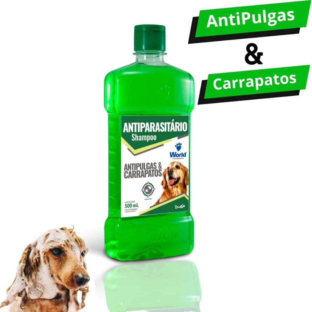 Shampoo Para Cachorro Cães Dugs Anti Pulgas e Carrapatos Antiparasitario 500ml