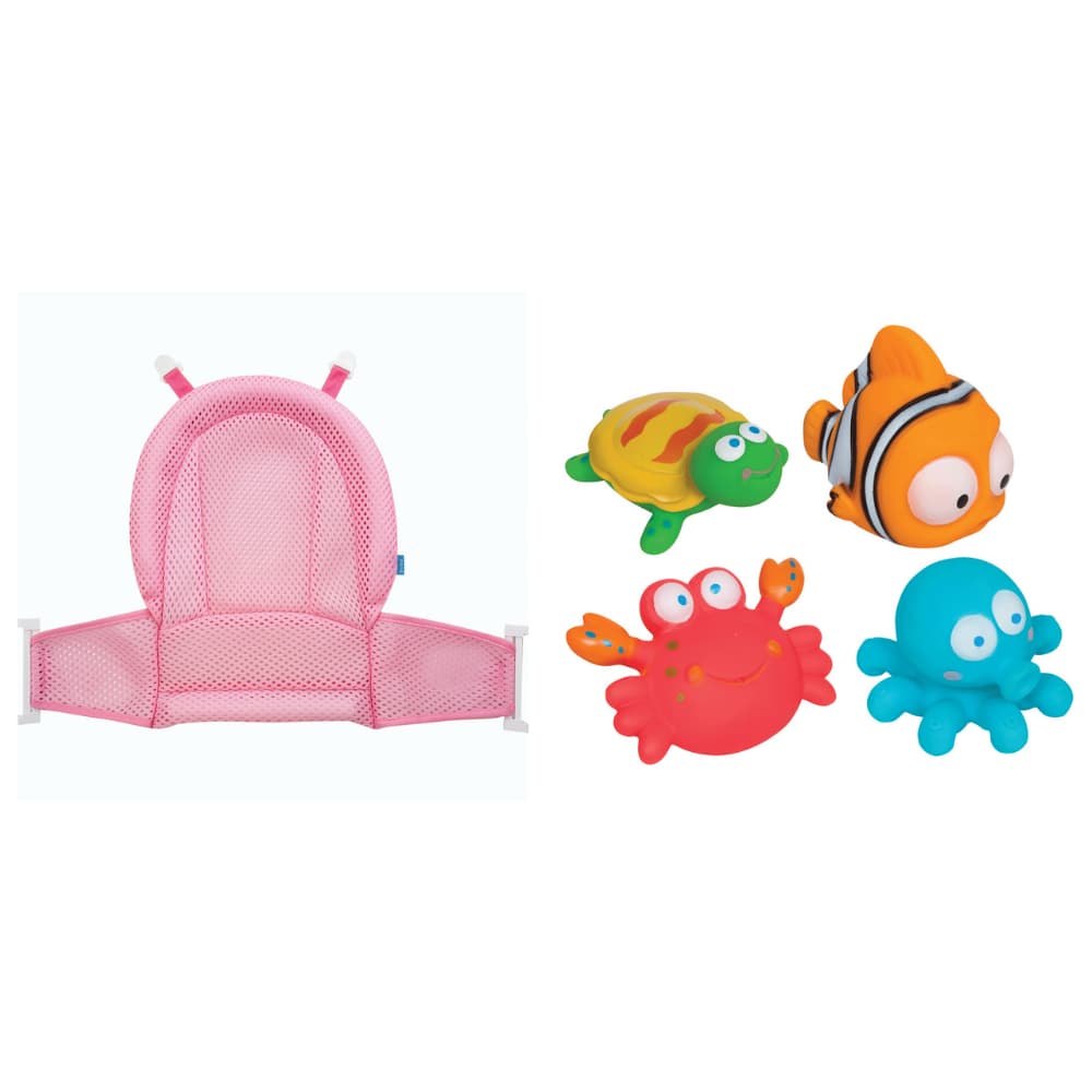 Kit Rede de Banho Rosa e Bichinhos Oceano - Buba