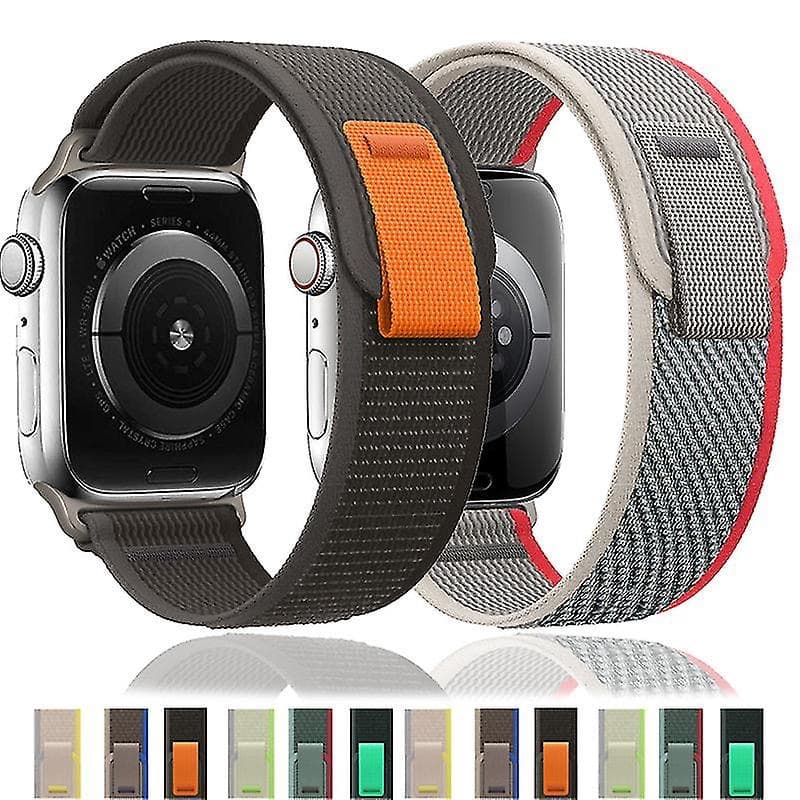 Pulseira De Tecido Ajustável Para Relógios Apple 45mm 44mm 49mm 41mm 38mm 42mm40mm 47mmSérie 7 8 6 se 5 4 3 smartwatch