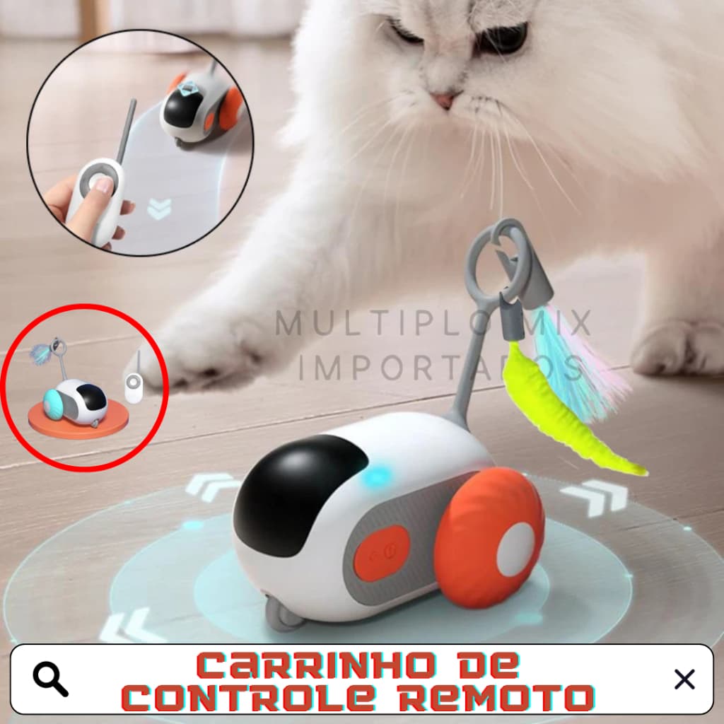 brinquedo de carrinho de controle remoto para animais/pets - C&S BAZAR -