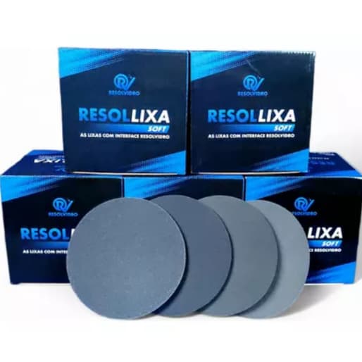 Kit 05 Lixas 6" Para Polimento De Vidro Resolvidro completo