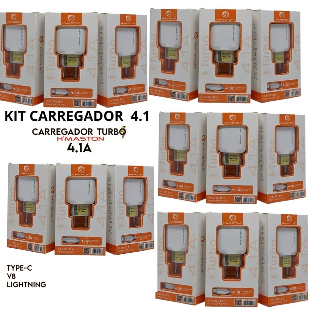 Carregador atacado 4.1 Carregador Para V8 Carregador Para iPhone Carregador para Tipo-C 2 USB Carga Rápida H´MASTON