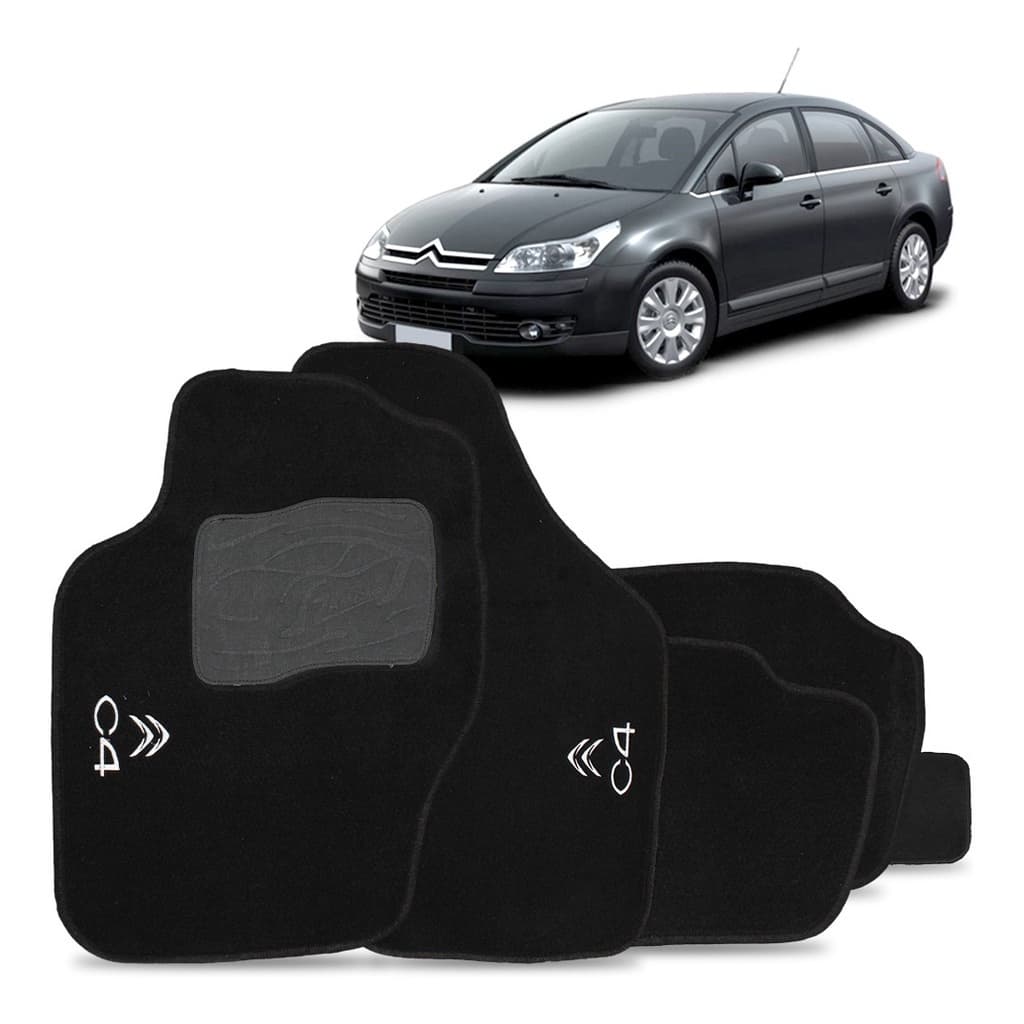 JOGO TAPETE CARPETE AUTOMOTIVO CITROEN C4 PALLAS 2008 A 2013 PRETO 5 PEÇAS