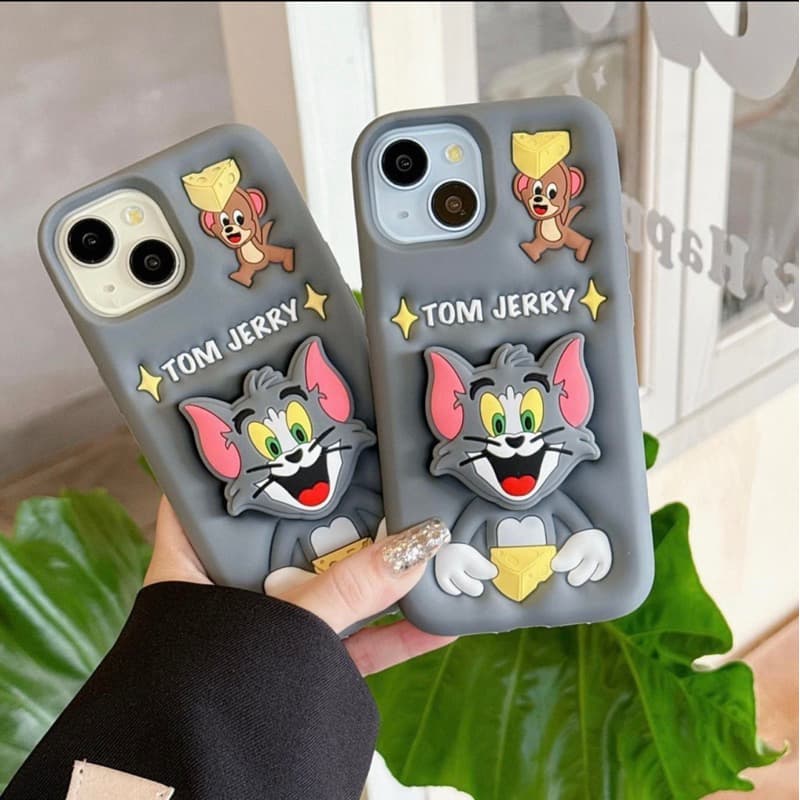 Capa Capinha Case De Luxo Modelo Tom e Jerry  em 3D capinha Inovadora deixando o Celular lindo Para IPhone XR 11 11PRO 11PRO MAX 12 12PRO 12PRO MAX 13 13PRO 13PRO MAX 14 14PRO 14PRO MAX 15 15PRO 15PRO MAX