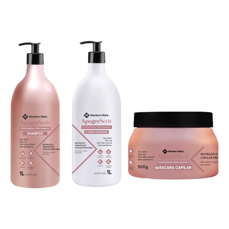Shampoo Professional Hidratante Apogee Serie Member's Mark 1L