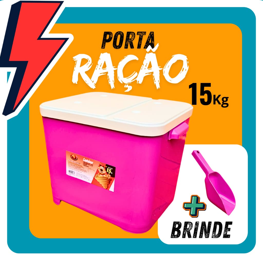 Porta Ração de 15 Kg Para Cachorros e Gatos Com Pá Dosadora Container para racao