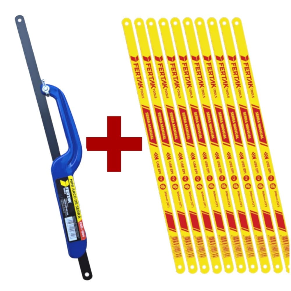 Kit Mini Arco de Serra Com Lâminas Extras 300mm Fertak