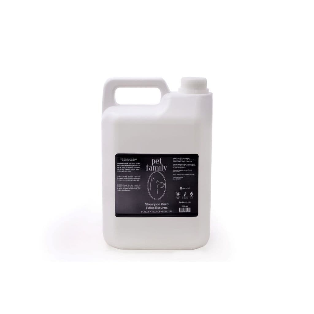 Shampoo Pet Family Pelos Escuros Para Cães E Gatos Galão 5l Fragrância Natural