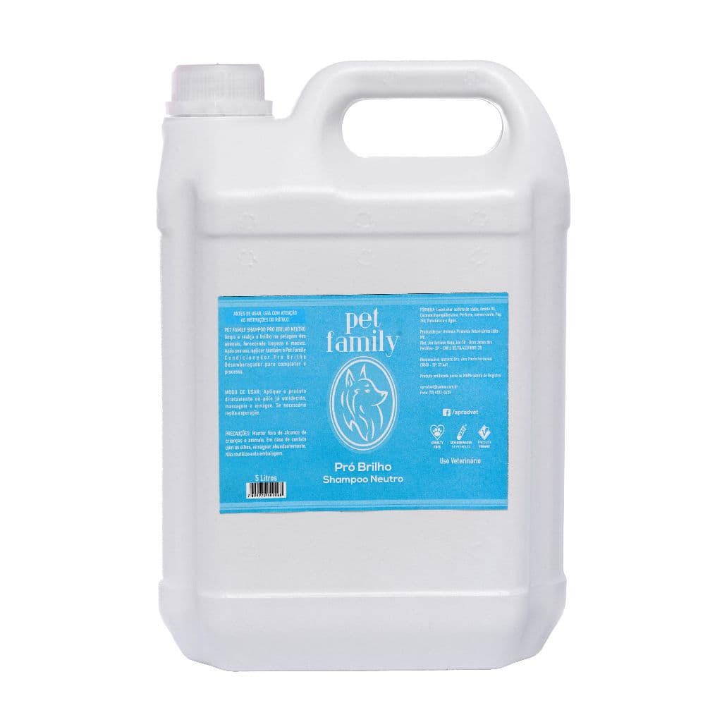 Shampoo Pro Brilho 5 Litros Pet Family Para Cães Gatos Pet