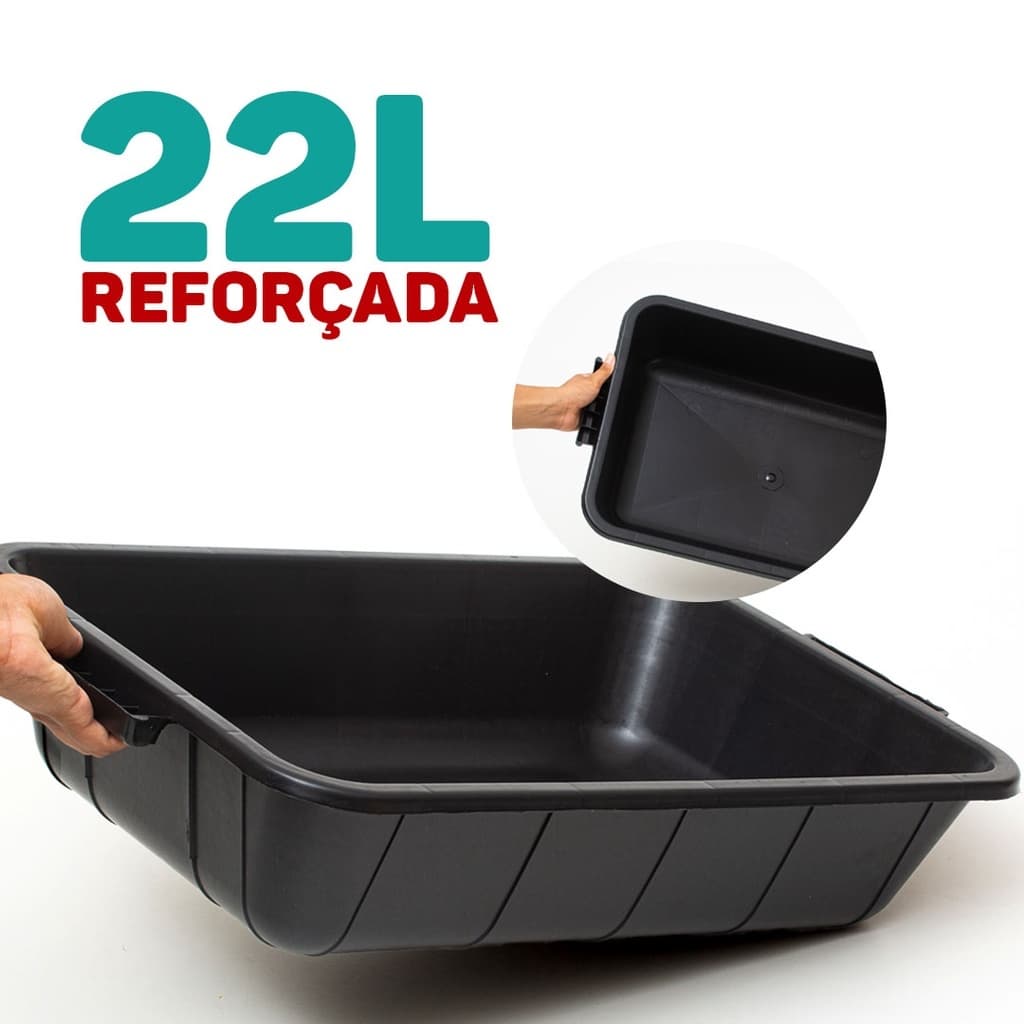 Caixa De Massa 22 Litros Masseira De Pedreiro Para Concreto Argamassa Obra Caixa Areia Gato Multiuso