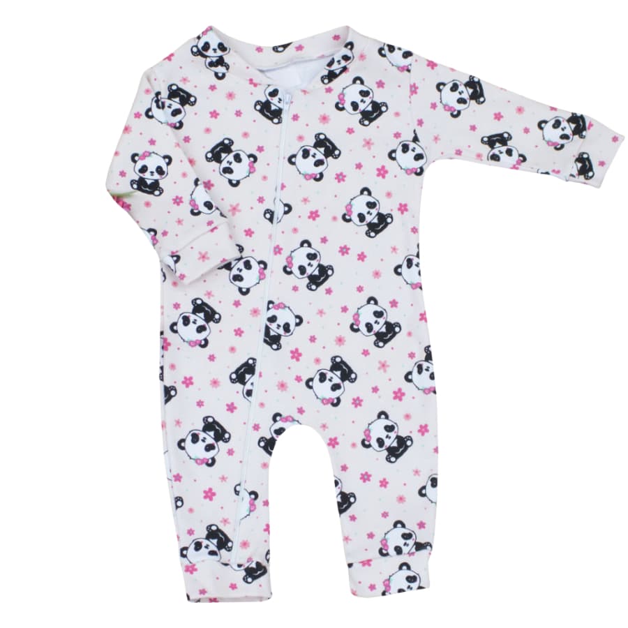 Macacão para Bebê de Zíper Menina Estampado 100% Algodão Roupas para Bebe - Tecido Confortável