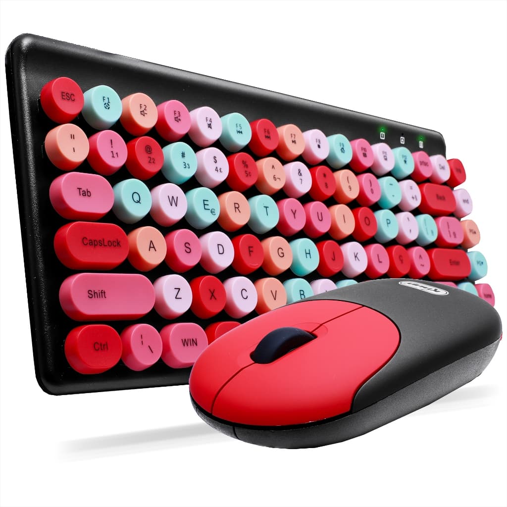 Kit Teclado e Mouse Sem Fio Wireless Semi Mecânico Design Exclusivo Luxo Notebook Pc